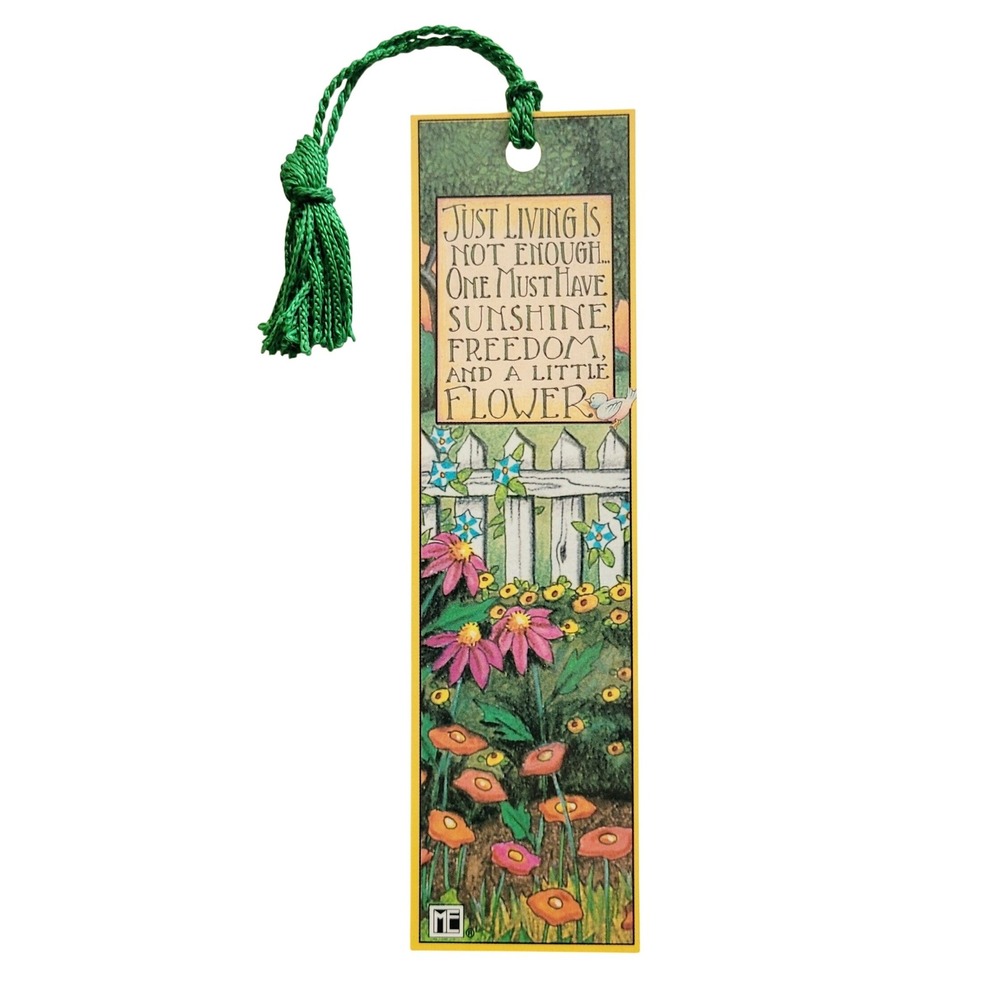 Vintage 90s ME Flower Bookmark Mary Engelbreit cottagecore Andrews McMeel K00019